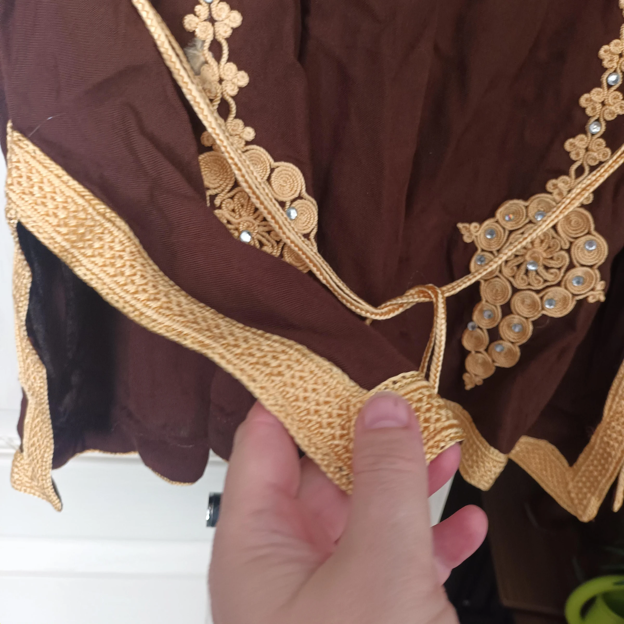 Sublime caftan tuniek met oosterse inspiratie, borduurwerk, maat T44, katoen en split aan de zijkant – photo 5